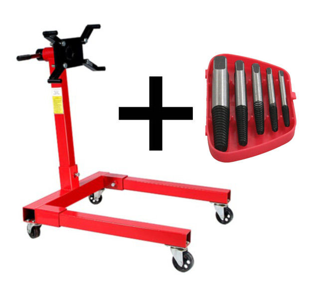 Motorhalter 567 KG Motorständer Motor Ständer + 5 tlg. Linksausdreher Satz